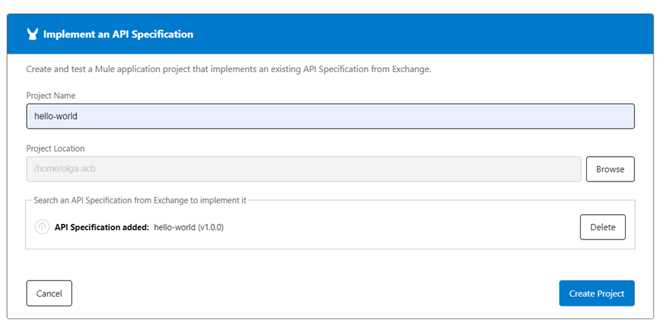 Implement API spec