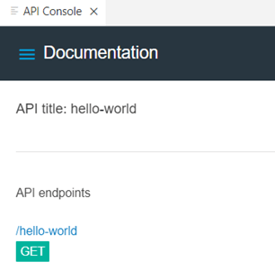 API console