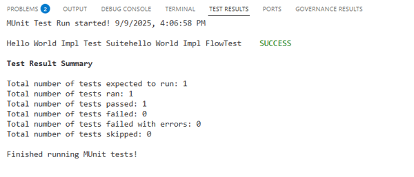 Close up example of a successful test
