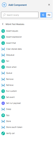 List showing all the components