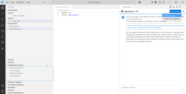 Example showing how to create an API spec