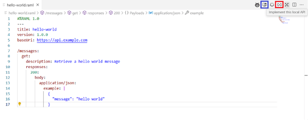 Dashboard showing how to implementing the local API