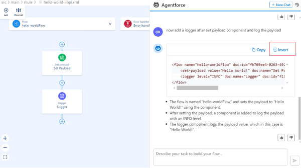 Snapshot of how code was automatically added.