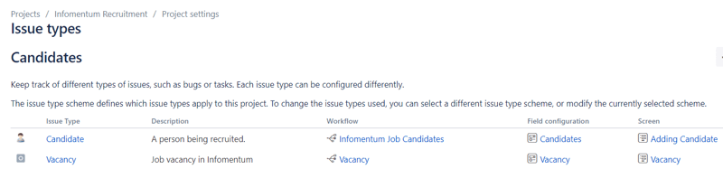 Recruitment - Jira Issue Types