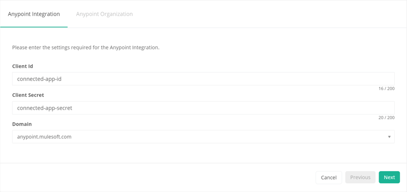 Connect Mulesoft RPA Manager with Anypoint Platform Account- client details