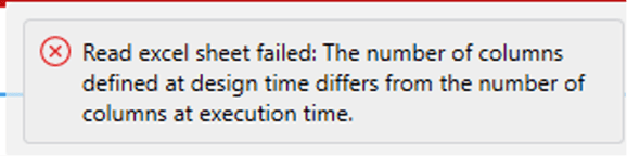 A snapshot showing an Error detail
