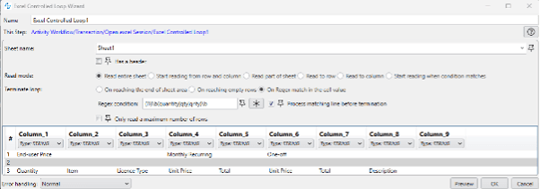 Excel controlled Loop session with static sheet name