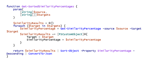 Calculations showing how to extend the comparison