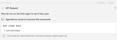 MuleSoft Dev Agent asking to run the tests
