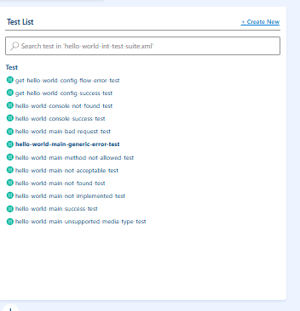 Dashboard showing examples of tests generated