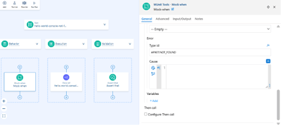 Example of the generated error scenario test