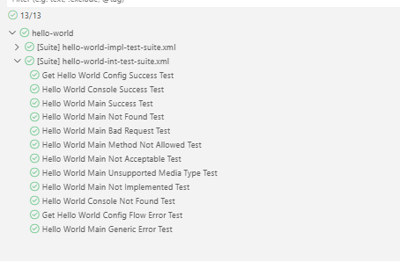 Dashboard showing tests that have been verified