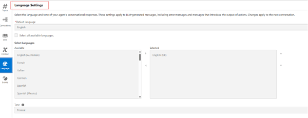 Demonstrating how to update the language settings