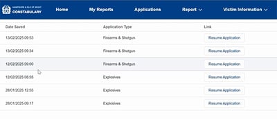 applications list