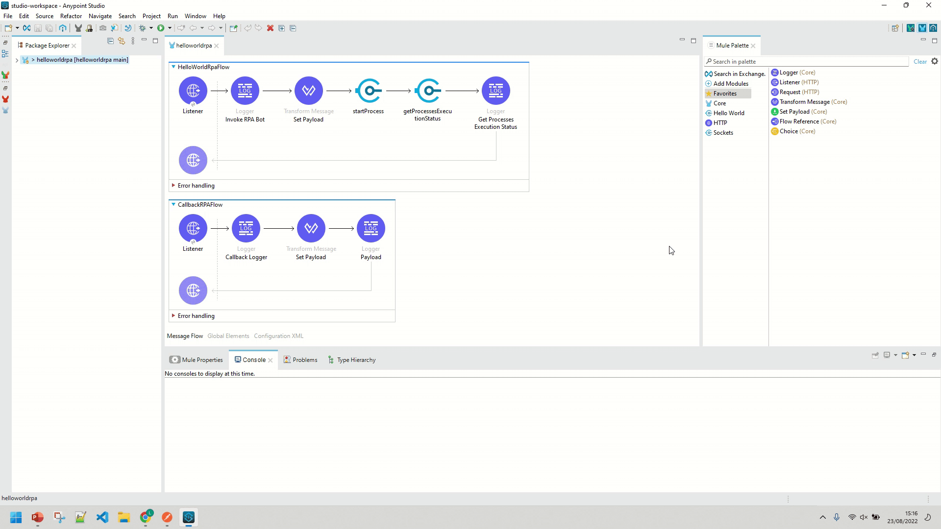 deploy and execute callback