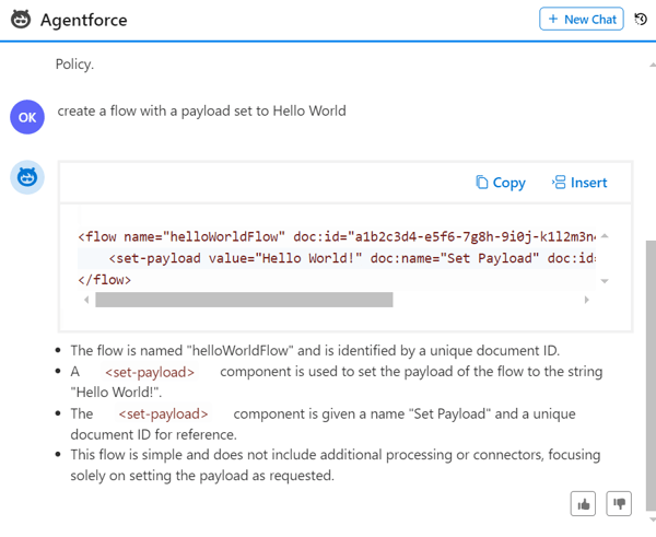 Dashboard showing how to create a flow with Agentforce.