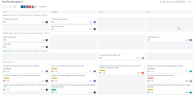 Manage project in Jira